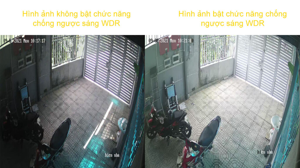 Hình ảnh camera khác nhau camera chống ngược sáng và hình ảnh camera không chống ngược sáng