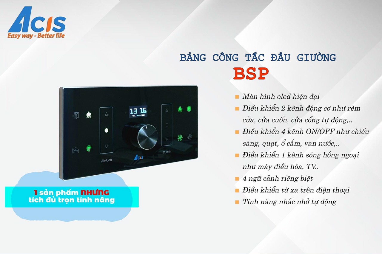 công tắc đầu giường thông minh acis công tắc đầu giường