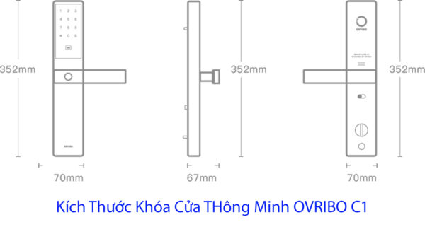 Kích Thước Khóa Cửa THông Minh OVRIBO C1