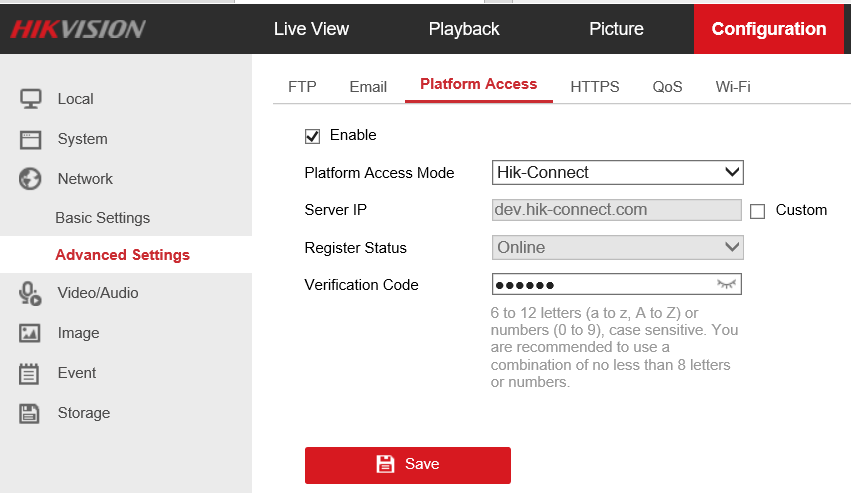kích hoạt tính năng hikconect
