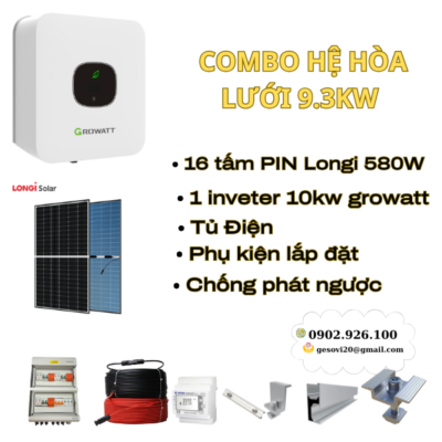 Combo hệ hòa lưới 9.3 KW