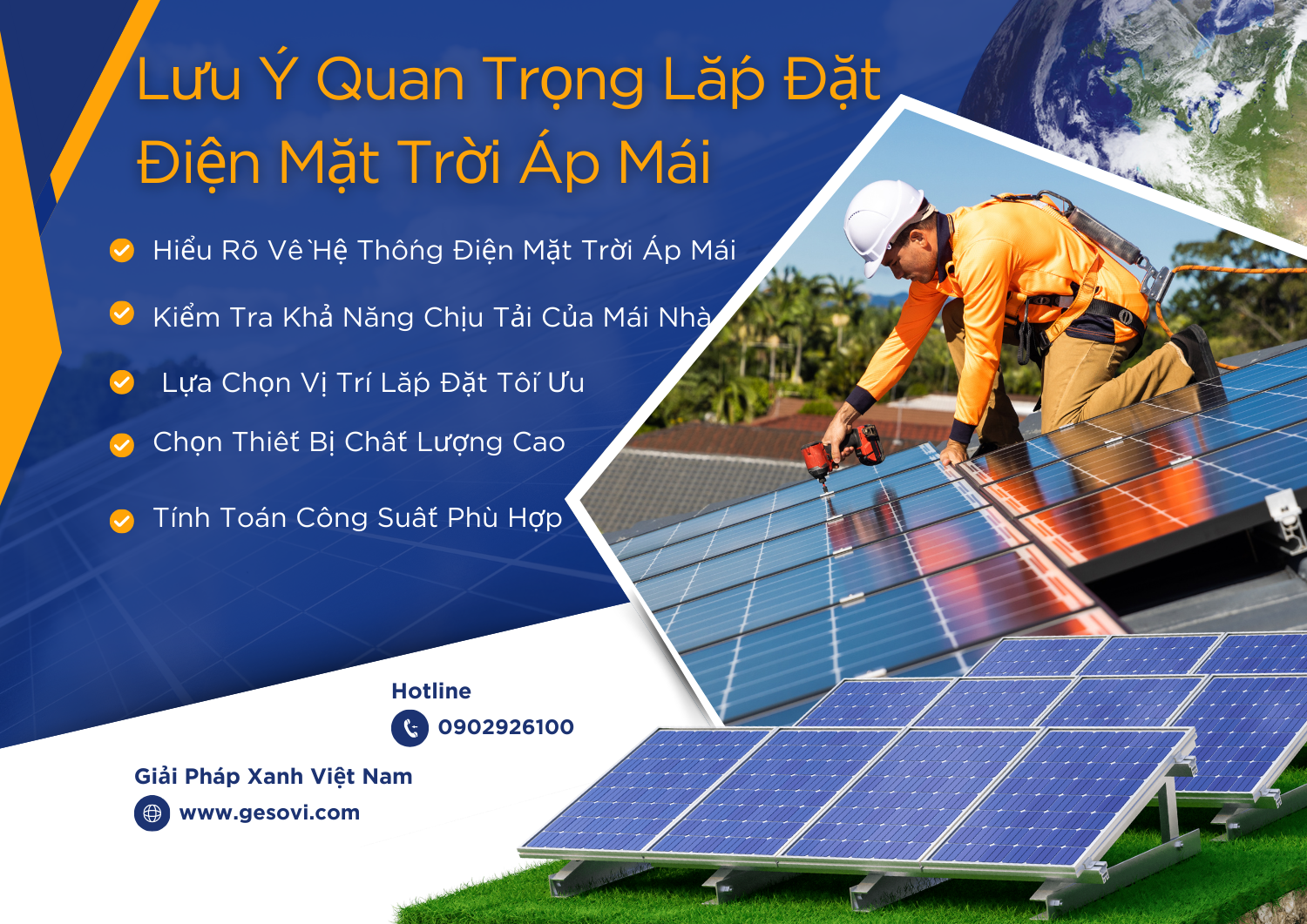 Lưu Ý Quan Trọng Lắp Đặt Điện Mặt Trời Áp Mái