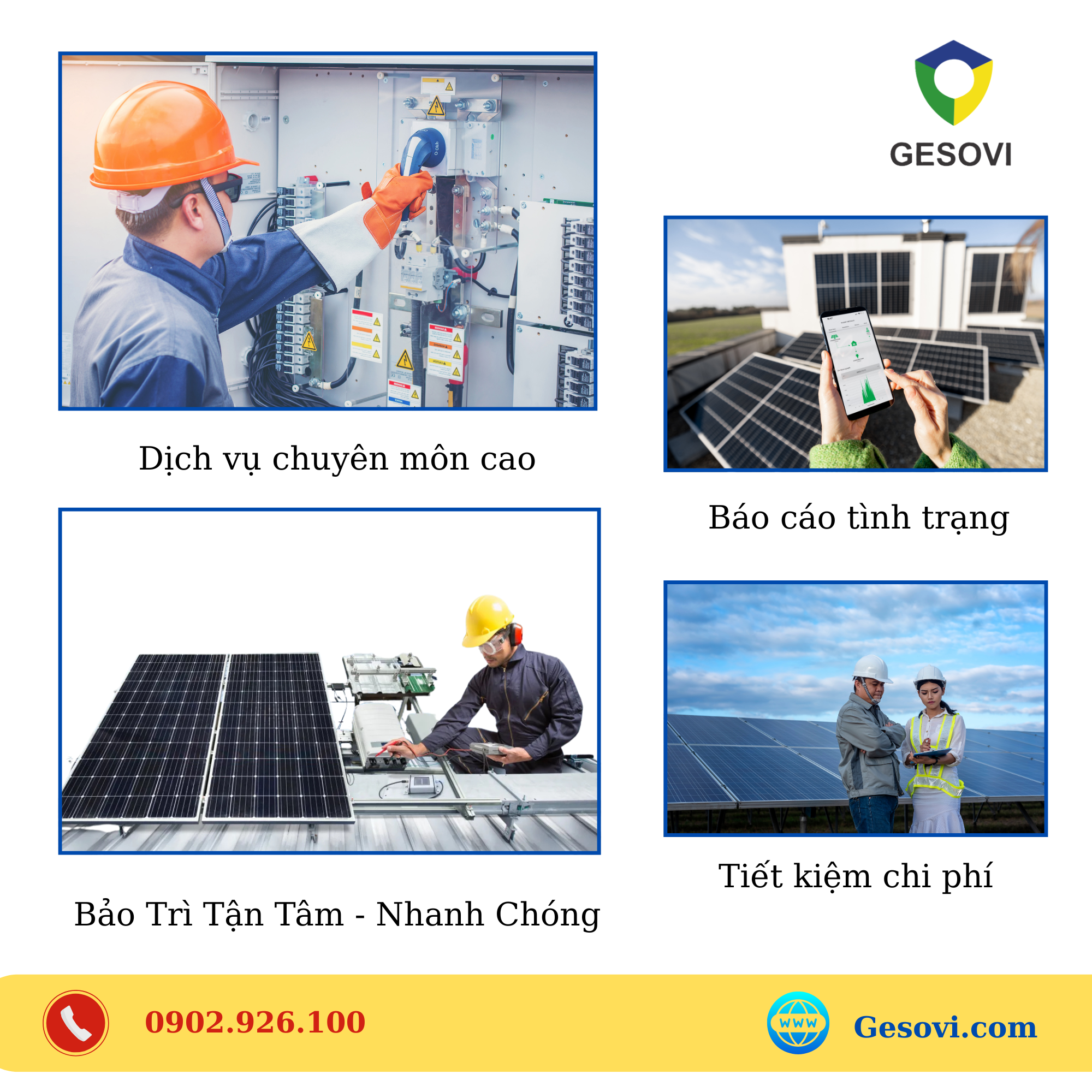Dịch vụ bảo trì - bảo dưỡng hệ thống điện mặt trời chất lượng, uy tín nhất tại Tphcm