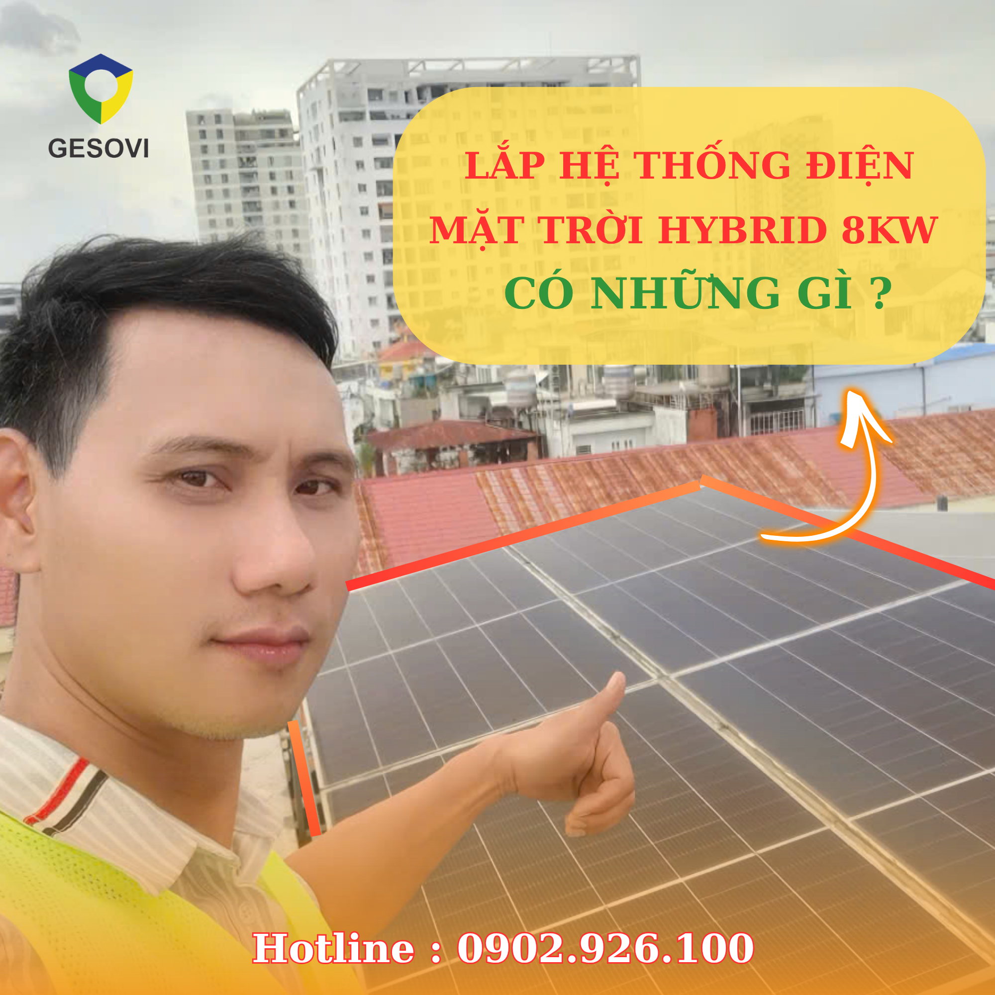 công trình điện mặt trời hybrid 8kW cho hộ gia đình