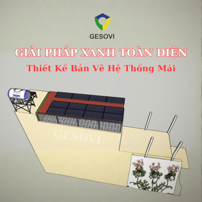 thiết kế bản vẽ hệ thống điện mặt mặt trời áp mái