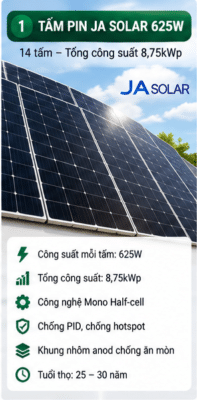 Combo Điện Mặt Trời Hybrid 8.7kW
