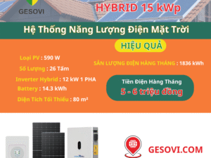 Combo hệ điện mặt trời Hybrid 15kW