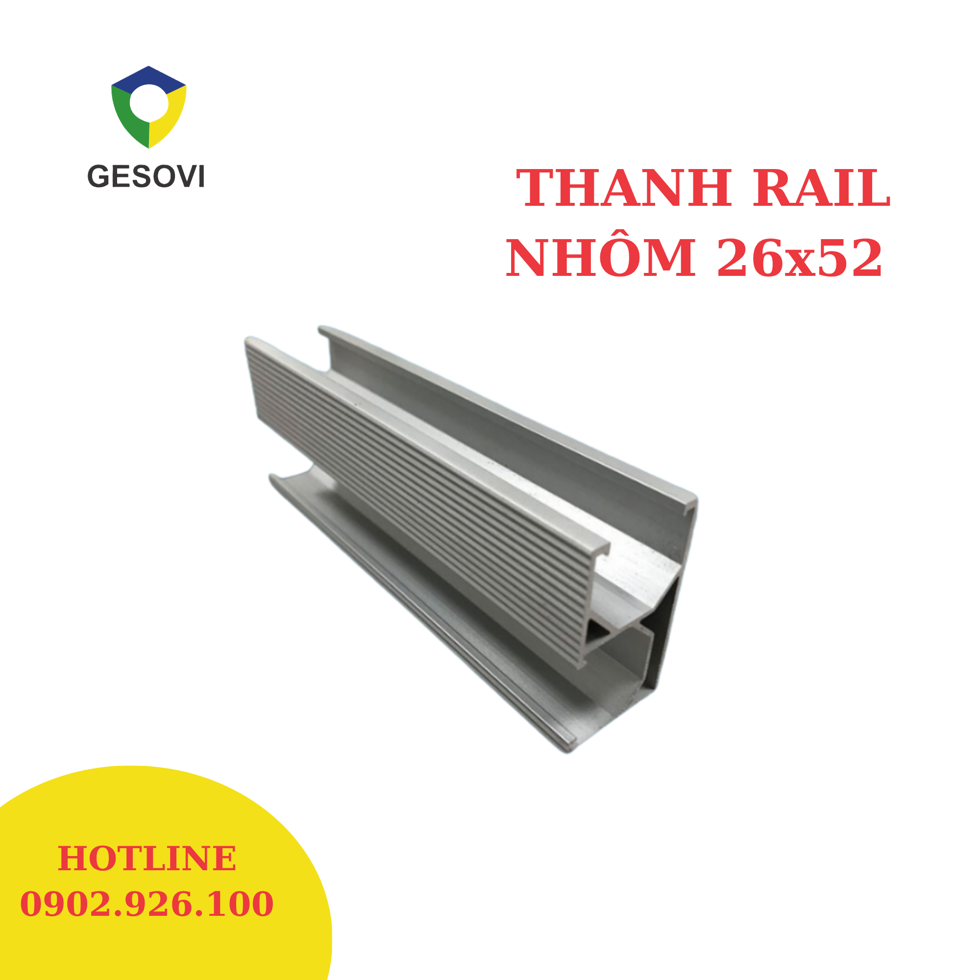 Thanh Rail Nhôm 26x52 Thanh Rail Nhôm 26x52