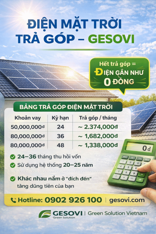 điện mặt trời trả góp 2026