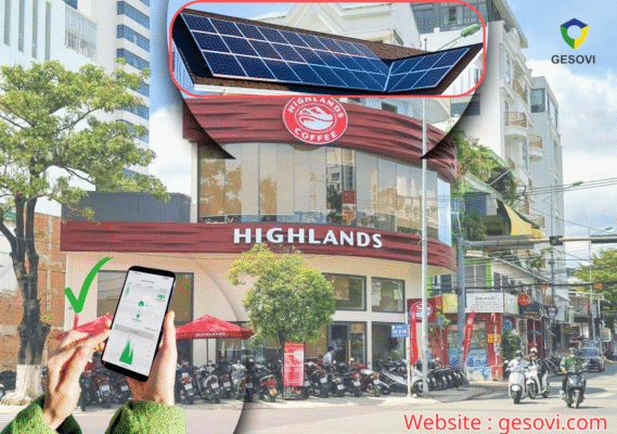 Ví dụ khách quan lắp điện mặt trời cho quán cafe Highlands