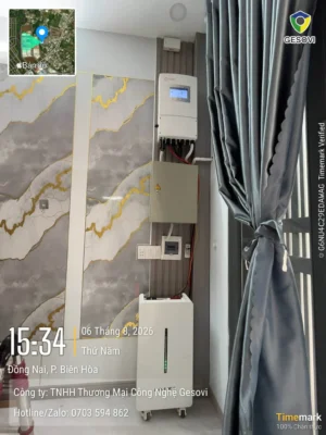 Gesovi tiếp tục bàn giao hệ 8.6kW lưu trữ 16kW tại Biên Hòa, Đồng Nai